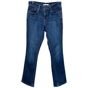 Levi's 515 Bootcut Whiskered Blue Jeans Womens Size 4L Dark Wash Denim